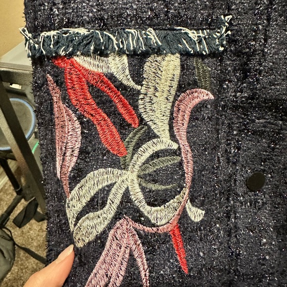 Anthropologie Foxiedox Jacket with Floral Takeo Embroidery Size Medium NWT - Picture 5 of 9